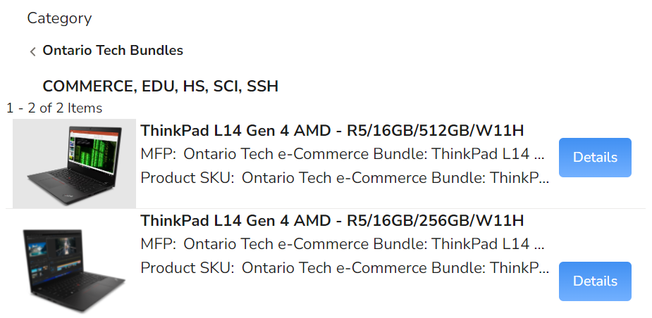 Select configurations